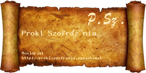Prokl Szofrónia névjegykártya